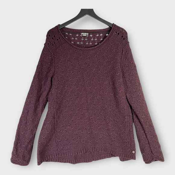 Eddie Bauer Women's XL Purple‎ Lambswool Camel Hair Knit Sweater Pullover Top - Picture 1 of 9